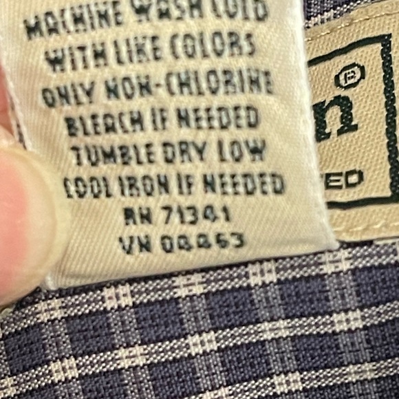 LL BEAN Men’s Blue Dress Shirt - Size Reg M-Long Sleeve Button Down - EUC - Picture 4 of 7